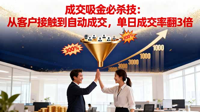 吸金成交营销必杀技:从客户接触到自动成交,单日成交率翻3倍-琪哥网创