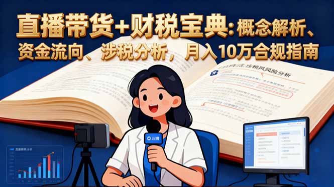 直播带货+财税宝典:概念解析、资金流向、涉税分析,月入10万合规指南-琪哥网创