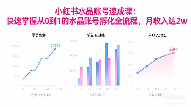 2025小红书水晶账号速成课:快速掌握从0-1水晶账号孵化全流程,月收入达2w-琪哥网创