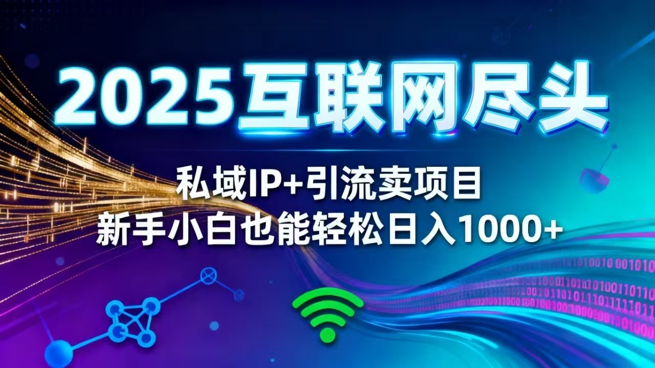 2025网创尽头王炸项目!私域 IP + 精准引流,新手小白在家躺赚日入 1000+-琪哥网创