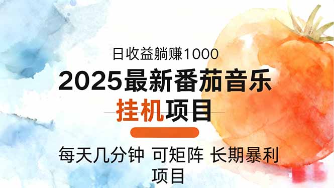 2025年最新番茄音乐人挂机项目，每天几分钟，月入1000＋，可矩阵，一台...-琪哥网创