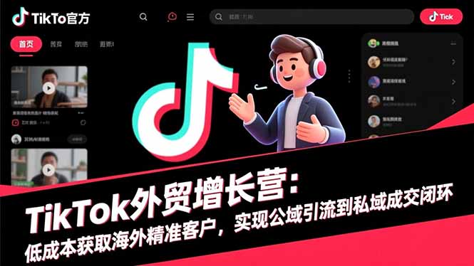 TikTok外贸增长营:低成本获取海外精准客户,实现公域引流到私域成交闭环-琪哥网创