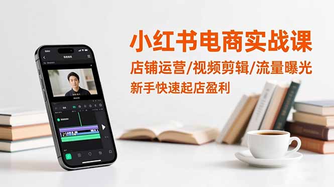 小红书电商实战课：店铺运营/视频剪辑/流量曝光，新手快速起店盈利-琪哥网创